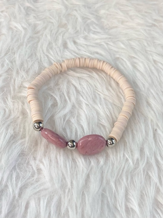 Jewelry - Blush Rhodonite Heishi Stretch Bracelet